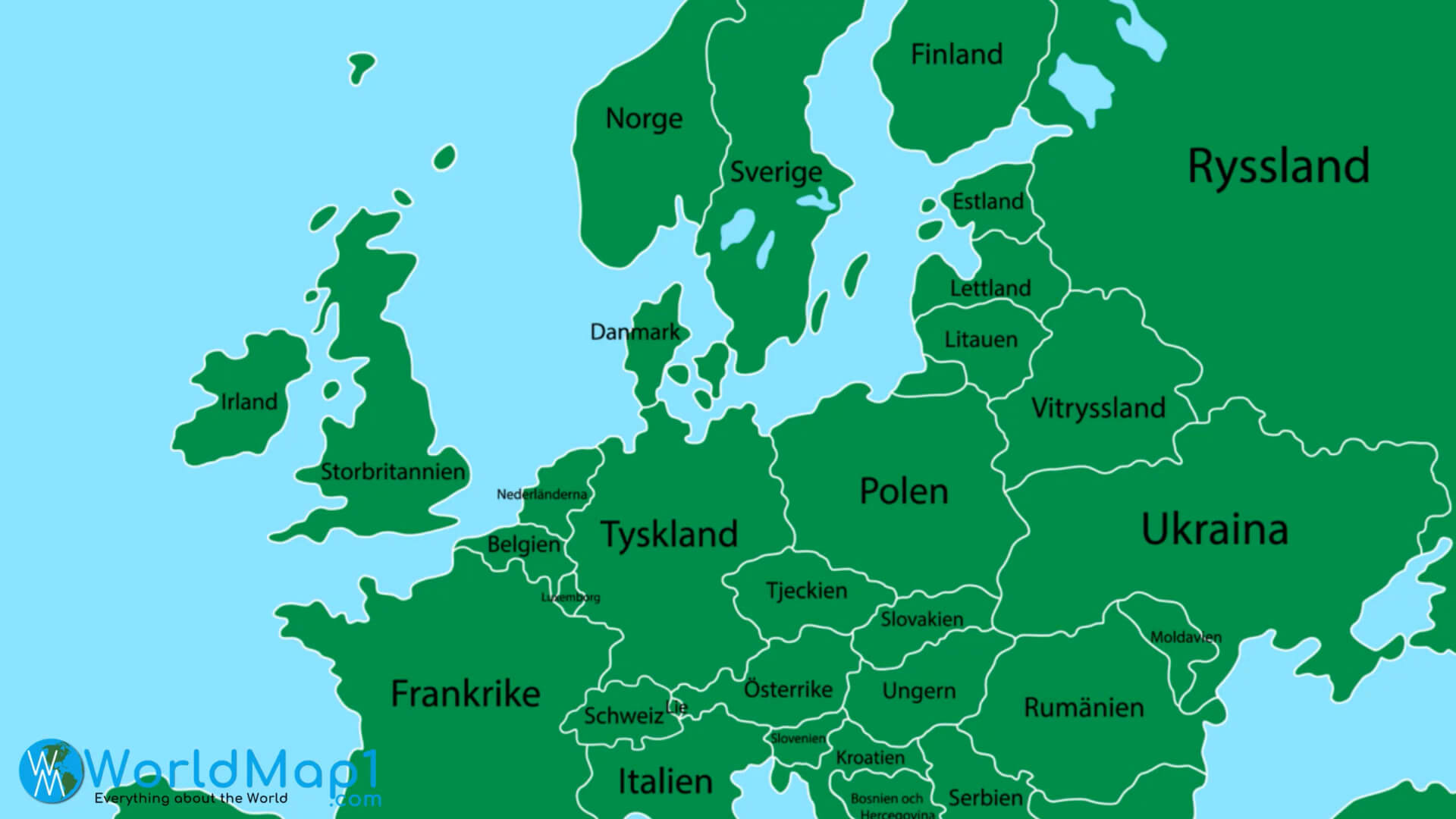Latvia and Europe Map